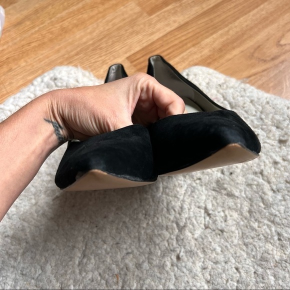 1.STATE. Black Suede Pointed Toe Rounded Block Heeled Saffy Pump Size 12 - Picture 6 of 11